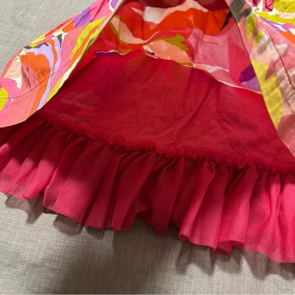 Baby Gap Bold Floral Dress Size 5 Pink Vibrant Easter Spring Summer
